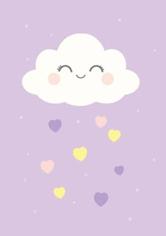 a cloud with hearts floating out of it