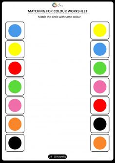 a traffic light with the words matching for color worksheet