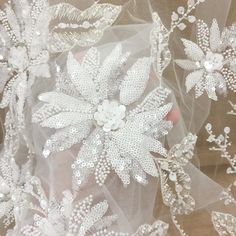 Luxury 3D beaded haute couture fabric lace by yard, bridal gown wedding dress tulle sequin fabric in off white Super detailed with tons of sequins and beads Width is about 130cm , Price is for one yard, more buying will be cut as one piece Back to shop DIRECTORY https://www.etsy.com/shop/Retrolace?ref=si_shop Bridal Embroidery, Wedding Dress Tulle, Haute Couture Fabric, Baby Tutu Dresses, Couture Fabric, Alencon Lace, Dress Tulle, Wedding Dress Fabrics, Art Embroidery