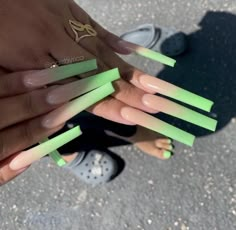 Xl Long Acrylic Nails Green, Vacation Nails Long, Super Long Acrylic Nails, Long Exotic Nail Designs, Tapered Square Nails, Acrylic Toe Nails, Long Acrylic Nail Designs, Drip Nails, Ombre Acrylic Nails