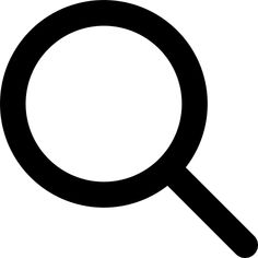 a black and white magnifying glass icon