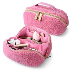 Stylish Design - This Byootique Portable Makeup Bag combines soft and plush surface with a beautiful light pink color to deliver a cute, romantic and youthful look, ideal for young girls, makeup artists, beauty enthusiasts, manicurists, freelance beauticians to keep makeups and toiletries in orderly manner. Easy Access & Large Storage - Features a wide-open design for easy access to the cosmetic you need at a glance; Includes 2 large storage compartments for holding different cosmetics and skin Rolling Makeup Case, Fluffy Fabric, Cute Makeup Bags, Makeup Brush Bag, Large Cosmetic Bag, Glam Squad, Handbag Organization, Romantic Look, Light Pink Color