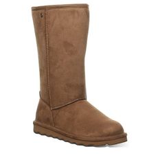 Our cozy 12 inch classic boot now available in a vegan option. 100% microsuede (faux suede) upper on our new slimmed down construction combines a refined and slimmed down shape with the great fit BEARPAW is known for. Treated with BearCoat Rain & Stain Repellent for extra protection from the elements. Size: 9.  Color: Brown.  Gender: female.  Age Group: adult. Vegan Boots, Pointed Toe Boots, Slip On Boots, Snow Boots Women, Classic Boots, Wide Boots, Bearpaw Boots, How To Slim Down, Mid Calf Boots