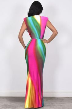 Multi Color Rainbow Swirl Print Dress Multi Color long mermaid style stretchy spandex dress. Dress is designed to fit every curve. This is a form fitted curve hugging dress made with spandex. Plenty of stretch and the fabric is medium weight poly spandex blend. Plunging neckline you can easily pin close or wear open. Ruching detail for a figure flattering look. Curve Hugging Dress, Spandex Dress, Rainbow Swirl, Mermaid Style, Color Rainbow, Mermaid Fashion, Long Shorts, Curves Workout, Plus Size Dress