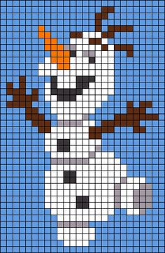 a cross stitch pattern with a smiling snowman on it's head and arms