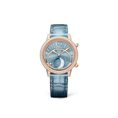 Pink Gold Ladies Watch Automatic, self-winding Rendez-Vous Moon Serenity 3522480 | Jaeger-LeCoultre Luxury Blue Watches For Evening, Luxury Blue Evening Watch, Trendy Watches Women, Celestial Chart, Jaeger Lecoultre Watches, Trendy Watches, A Starry Night, Open Sky, Luxury Business