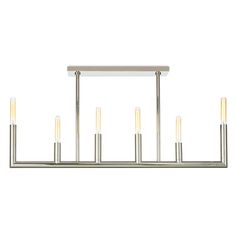 a large rectangular light fixture with five candles on each end and four lights in the middle