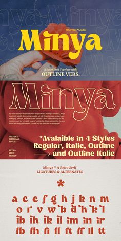 an advertisement for minya in different languages