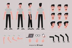 a man with glasses is standing in front of different angles and gestures to show how he's doing something