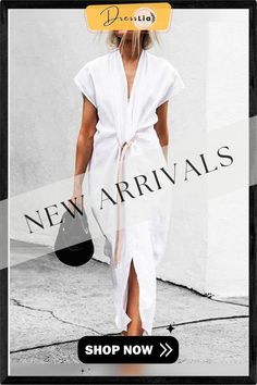 Solid V-neck Split with Belt Plus Size Dress White Dresses Belt Plus Size, White Dresses, Plus Size Dress, Dress White, Customer Support, White Dress, Split, Fast Delivery, Plus Size