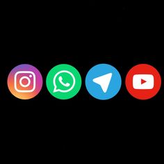 four different types of social media icons