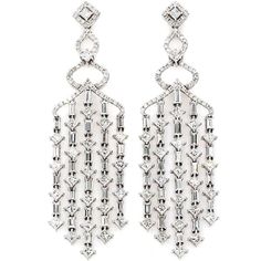 Feel the heartbeat of luxury in these exquisite 2.5" Chandelier earrings, crafted with love and devotion in 18K white gold. The enchanting design features a dazzling array of prong-set princess-cut diamonds, elegant baguettes, and pre-set round diamonds that together create a mesmerizing dance of light and brilliance. With a total diamond weight of 7.96 carats, these earrings are a true testament to the artistry and craftsmanship of Ninacci.As you wear these chandelier earrings, you'll feel like the star of the show, radiating confidence and elegance wherever you go. The 18K white gold setting adds a touch of timeless sophistication to the piece, making it the perfect accessory for special occasions or a night out on the town. The dangle and drop style adds movement and grace, accentuating Diamond Chandelier Earrings, Diamond Chandelier, Diamond Birthstone, White Gold Set, Baguette Diamond, Princess Cut Diamonds, Eternity Bands, Chandelier Earrings, Princess Cut