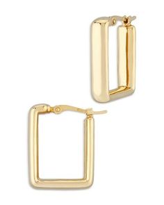 Bloomingdale's Fine Collection Small Square Hoop Earrings in 14K Yellow Gold - Exclusive Square Hoop Earrings, Earrings Square, Set Earrings, Square Earrings, Channel Set, Jewelry Accessories, Hoop Earrings, Yellow Gold, Square