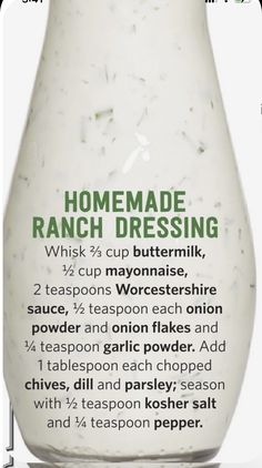 a bottle of ranch dressing is shown with instructions