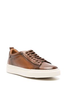 Scarosso Joseph Leather Sneakers - Farfetch Brown Shoes Men, Sneakers Brown, Round Toe Sneakers, Brown Sneakers, Sneakers Blue, Sneakers Grey, Brown Shoe, Sneakers White, Leather Sneakers