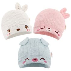 PRICES MAY VARY. * What get: the package includes 3 pieces of baby hats in 3 different colors, enough for your cute baby's daily use and replacement, rich designs are easy to match different outfits, you can also share the cute beanies with your friends and family who need them * Adorable appearance: the baby beanie caps are decorated with cute animal ears, face embroidery designs, making the hats more adorable and attractive; They are available in 3 colors for parents to choose from, these cute Toddler Beanie, Newborn Hats, Cute Beanies, Toddler Hat, 3rd Baby, Hat Set, Animal Ears, Cute Hats