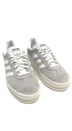 Adidas Gazelle Grey, Adidas Gazelle Women, Gazelle Bold, White Core, Cloud White, Adidas Gazelle, Suede Shoes, Lace Closure, Adidas Women