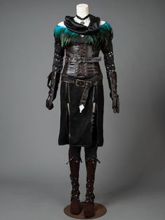 Including: top, cloak, skirt, bib, girdle, kneeguards, boot cover*2, necklace, armband*2, leg strap*2, glove*2, belt*2, sock*2Material: Pleather, suede, knit and etcSize: all size Fitted Post-apocalyptic Cosplay Costume, Fitted Warrior Cosplay Costume For Larp, Viking Cosplay Costume For Costume Parties And Cosplay Events, Fitted Winter Costumes For Fantasy Events, Fitted Costumes For Winter Fantasy Events, Winter Fantasy Event Fitted Costume, Fitted Fantasy Costume Accessories For Winter, Gothic Winter Larp Costumes, Medieval Black Cosplay Costume For Larp