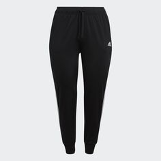 adidas Shop the Essentials Warm-Up Slim Tapered 3-Stripes Track Pants (Plus Size) - Black at adidas.com/us! See all the styles and colors of Essentials Warm-Up Slim Tapered 3-Stripes Track Pants (Plus Size) - Black at the official adidas online shop. Adidas Stretch Training Pants, Adidas Sportswear Joggers With Moisture-wicking, Adidas Slim-fit Workout Pants, Sporty Adidas Moisture-wicking Sweatpants, Adidas Moisture-wicking Sweatpants For Jogging, Climbing Stairs, Track Suits, Adidas Track Pants, Pants Plus Size