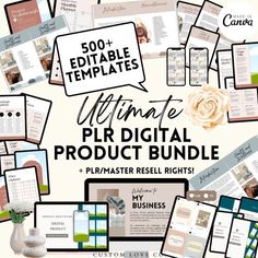 PLR Bundle, PLR Canva Templates, plr Produkte, Done for you digitale Produkte, MRR Kurs, mrr eBook, Rechte weiterverkaufen, Digitales Produkt Bundle -------------------------------------------------------------- Das ultimative PLR Digital Produkte Bundle. Vollständig anpassbar an Ihre Bedürfnisse! Auch mit Private Label Resell Rechte. Das bedeutet, du kannst diese Vorlagen in Canva bearbeiten, um sie zu deinen eigenen zu machen und sie dann weiterverkaufen, um einen Gewinn zu erzielen, ohne stundenlang den Inhalt und das Layout erstellen zu müssen. Vollständig bearbeitbar in Canva. Alle untenstehenden können geändert werden; - Inhalt - Schriftarten - Farben - Design - Layout - Bilder ------- Mrr Digital Products, Done For You Digital Products, Plr Digital Products, Mrr Course, Font Psychology, Plr Products, Templates Edit, Business Ebook, Business Fonts