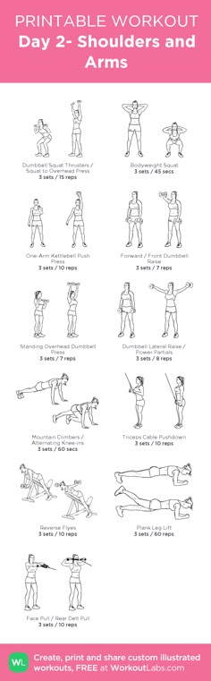 the printable workout poster shows how to do exercises