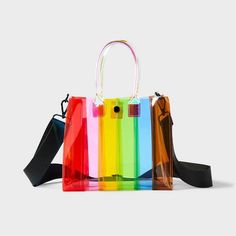 Pride Transparent Mini Crossbody Bag - Rainbow Striped Target Bags, Black Macrame, Cat Tanks, Pride Collection, Fringe Crossbody Bag, Moon Bag, Target Brands, Mini Tote Bag, Reusable Shopping Bags