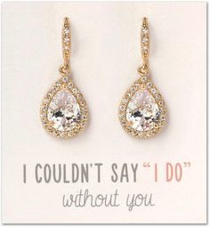 Amazon.com: A+O Wedding Bridesmaids Gift Drop Dangle Earrings in Gold: Clothing, Shoes & Jewelry