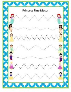 the princess fine motor worksheet for children to practice their handwriting and writing skills