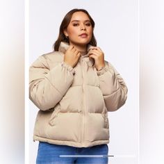 Nwt! A Woven Puffer Jacket Featuring A Quilted Construction, Long Sleeves, A Funnel Neck, Slant Front Pockets, And Zip-Up Closure. Size- Large Color- Khaki Shell, Lining, Other Contents: 100% Polyester - Hand Wash Cold Forever 21 Hooded Outerwear For Fall, Forever 21 Hooded Fall Outerwear, Hooded Forever 21 Outerwear For Fall, Trendy Hooded Outerwear From Forever 21, Forever 21 Long Sleeve Outerwear For Fall, Forever 21 Casual Winter Outerwear, Casual Forever 21 Winter Outerwear, Forever 21 Long Sleeve Fall Outerwear, Casual Winter Outerwear From Forever 21