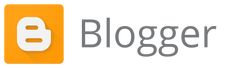 the logo for blogger, with an orange rectangle and grey text below it that reads'blogger '