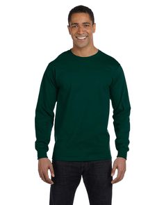 Adult 5.5 oz., 50/50 Long-Sleeve T-Shirt - FOREST GREEN - S | Gildan Adult 50/50 Long-Sleeve T-Shirt in Forest Green Size Small | Cotton Polyester 8400, 0 Blank Apparel, Green Long Sleeve, Forest Green, Custom Clothes, Long Sleeve T Shirt, Long Sleeve Tshirt Men, Mens T, Long Sleeve Tshirt, Long Sleeve Tees