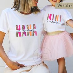 This cute matching Mother, daughter, grandma design is perfect gift for Mother's Day or family pictures. Give it to your mom or grandma! Check out our selection of T-shirts and sweatshirts and mugs! This t-shirt is everything you've dreamed of and more. It feels soft and lightweight, with the right amount of stretch. It's comfortable and flattering for both men and women.  ◆ Item Overview * Handmade item * Made to order * This listing is for one shirt only, to purchase multiple shirts make your Cute Personalized Crew Neck T-shirt, Cute Family T-shirt With Letter Print, White T-shirt With Letter Print For Mother's Day, White Fun T-shirt For Mother's Day, Family Matching Text Print T-shirt Gift, Family Matching Text Print T-shirt For Gift, Family Matching Text Print T-shirt As Gift, Personalized Pink T-shirt For Mother's Day, Matching Letter Print T-shirt Gift