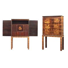 two pieces of art deco furniture on display