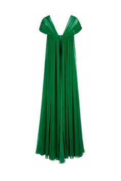 Crystalline Couture Silk Dress Green – Suzannah London Silk Dress Green, Suzannah London, Pleated Scarf, Green Floor, Gala Dress, Draped Sleeves, Pleated Drapes, Boutique Couture, Drape Sleeves