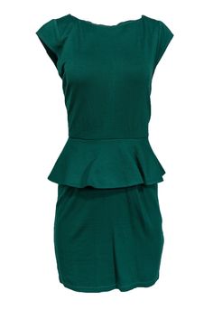 Current Boutique-Alice & Olivia - Green Peplum Sheath Dress Sz 10 Green Peplum Party Dress, Elegant Green Bodycon Dress For Work, Chic Green Bodycon Dress For Work, Green Sheath Mini Dress For Work, Green Sheath Dress, Chic Shop, Long Leggings, Alice And Olivia, Buy Shoes Online