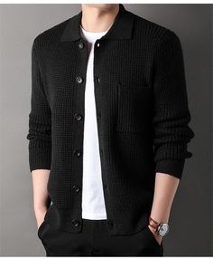 Product information: Color: black, gray, beige Suitable for people: middle-aged Size: M,L,XL,2XL,3XL Version: Loose Style: Cardigan Thickness: thickening Fabric name: Chemical Fiber blend Applicable scenarios: Leisure Applicable people: Middle-aged Main fabric composition: nylon/nylon Applicable Gender: Male Applicable age group: Adult Sleeve length: long sleeve Suitable season: Autumn Style: General public Craft: twisted flower Size: Unit: cm Note: 1. Asian sizes are 1 to 2 sizes smaller than European and American people. Choose the larger size if your size between two sizes. Please allow 2-3cm differences due to manual measurement. 2. Please check the size chart carefully before you buy the item, if you don't know how to choose size, please contact our customer service. 3.As you know, th Mens Cardigan Sweater, Outer Wear, Autumn Style, Winter Trends, Style Cardigan, Loose Style, T Shirt Bra, Formal Shoes, Fabric Names