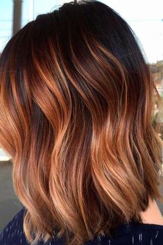 Kristi Noem Hair, Cinnamon Balayage Short Hair, Ginger Snap Balayage, Spring Hair 2024, Breakup Hair, Warm Copper Balayage Brunette, Copper Hair With Shadow Root, Spring Hair Color Trends, Brown Ombre Hair Color