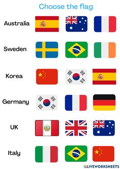 the flags of all countries are shown in this poster, which includes different country names