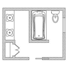 the floor plan for a bathroom with an overhead toilet and sink, as well as a shower