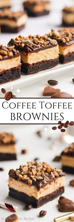 coffee toffe brownies with chocolate chips on top