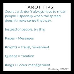 the words tarot tips are written in black and white