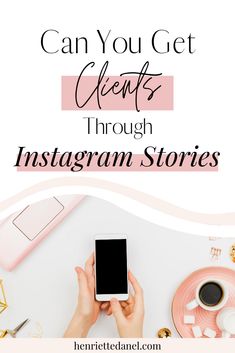 a woman's hands holding a smart phone with the text can you get credits through instagram stories?