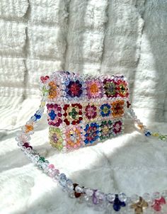 🌸 Bohemian Style Beaded Bag 🌸 🌟 This is an exotic, bohemian, and ethnic-inspired beaded bag. The contrasting color design is especially stunning. You can understand from the details in the picture that it's not easy for me to combine this bag with beads. It requires considering the arrangement and color sequence of the beads. If you love the retro style, please don't miss out on this beautiful bag! The bag has a large capacity and can meet your daily needs. Dimensions: Height: 15 cm Depth: 5 Square Beaded Shoulder Bag For Gifts, Multicolor Rectangular Shoulder Bag With Colorful Beads, Multicolor Beaded Tote Shoulder Bag, Multicolor Beaded Shoulder Bag, Multicolor Square Beaded Bag, Shoulder Bag Pattern, Bead Purse, Bead Bag, Beaded Bag