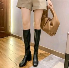 #knee #boot Boot Stand, Leather Knee Boots, Boots Tall, Branded Scarves, Knee Boot, Winter Sweatshirt, Winter Outfits For Work, Branded Sweatshirts