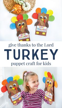 the turkey puppet craft for kids to make is perfect for thanksgiving or thanksgiving parties with free printables