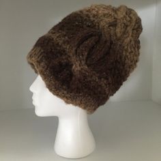 Brand New, Handknit Oyster Slouchy Hat With Cabled Side Made From Softest Bulky Acrylic Yarn Imported From France, Size Large + One Size Fit Most - Items Handcrafted At Nature Knitting Studio (Nks) In California-Usa. Description: - Color: Goat Brown With Gilded Golden Lurex Accents - Professionally Handknit By Nks In California, Usa - Designer Quality: 50+ Year Combined Expertise In European Knitwear Fashions Fit/ Size: Hat Will Fit Most In Size Large - Circumference: 21" Unstretched; Length 12" Knitted Brown Yarn Bonnet, Brown Knit Hat, One Size Fits All, Brown Soft Knit Yarn Hat, Brown Knit Hats One Size, Brown Knit Hats, One Size Brown Crochet Hat With Soft Knit, Hand Knitted Brown Bonnet One Size, Brown Knit Crochet Hat One Size, One Size Brown Knitted Hat