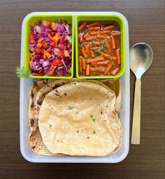 the meal is prepared and ready to be eaten in the lunchbox or on the table