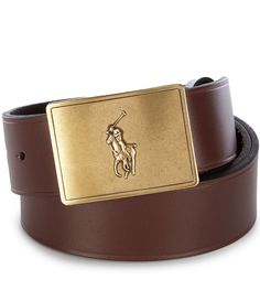 From Polo Ralph Lauren&#x2C; this belt features:single-prong metal bucklesingle metal keeperslightly pointed tipsignature Pony debossed at the tip1.5" wideleather Imported.Suggested belt size: Take your existing pants size and add two inches.E.g. if your pants size is 32&#x2C; purchase a size 34. Gold Belt Buckles For Work, Classic Belt With Metal Pin Buckle For Workwear, Formal Gold Belt Buckles, Gold Belt With Buckle Closure For Formal Occasions, Gold Belts With Buckle Closure For Business, Classic Gold Belt Buckles With Buckle Closure, Mens Luxury Belts, Men's Luxury Vintage Belts, Luxury Brown Belt