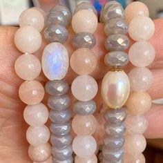 GEMSTONE BEADS STRETCH BRACELET – POSHMIRA Yang Energy, Beaded Stretch Bracelet, Pink Opal, Our Body, Yin Yang, Stretch Bracelet, Energy Healing, Rainbow Moonstone, Stretch Bracelets