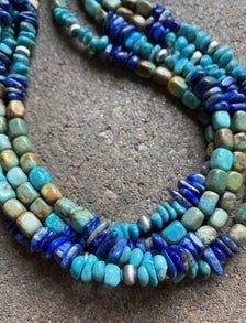 Sterling Silver Multi Strand Blue Green Turquoise Lapis Bead | Etsy Blue Multi-strand Gemstone Necklaces, Blue Gemstone Multi-strand Necklaces, Artisan Turquoise Blue Necklace, Artisan Blue Turquoise Necklace, Blue Multi-strand Gemstone Beaded Necklace, Blue Gemstone Beaded Necklaces, Blue Oval Beads Gemstone Jewelry, Bohemian Blue Turquoise Necklace With Polished Beads, Unique Blue Turquoise Gemstone Necklace